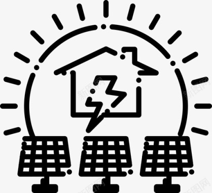 太阳能板电力图标图标