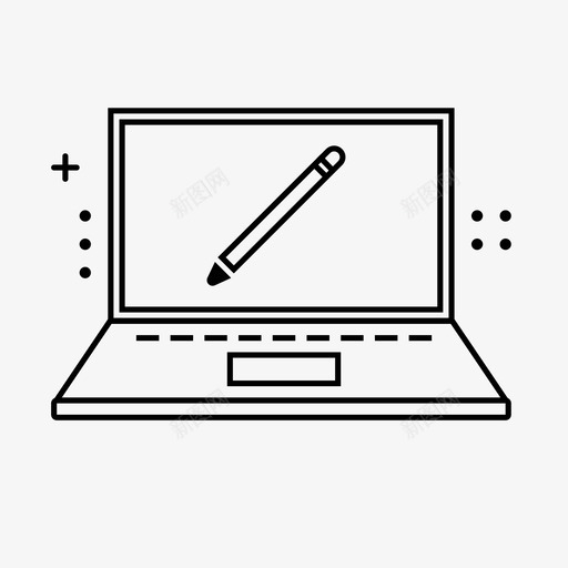 形插图图标svg_新图网 https://ixintu.com 图形 插图 电脑 笔记本 设计 铅笔