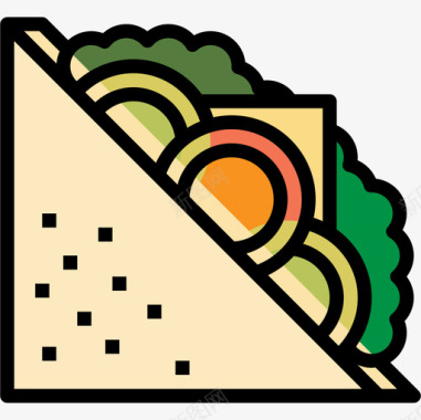 三明治食品125线性颜色图标图标