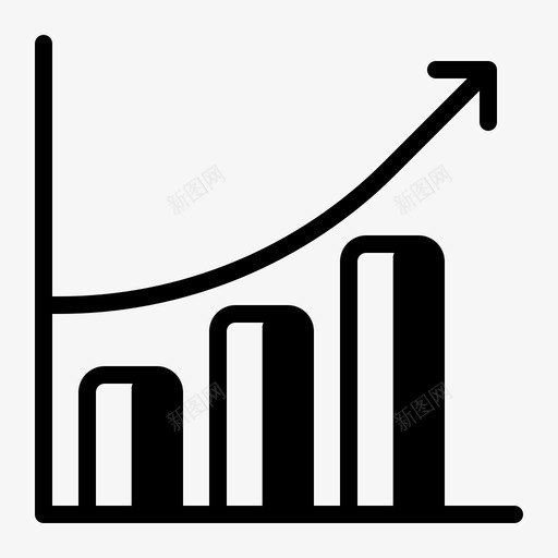 增长图表增加图标svg_新图网 https://ixintu.com 启动 启动和新业务字形 图表 增加 增长 新业务