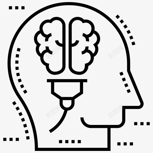 头脑风暴创意大脑创造性思维图标svg_新图网 https://ixintu.com 创意大脑 创造性思维 头脑风暴 头饰 思维过程 生活技能线图标
