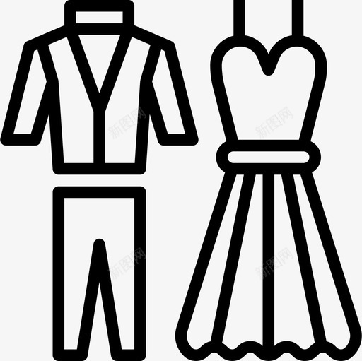 服装婚礼126直系图标svg_新图网 https://ixintu.com 婚礼 服装 直系