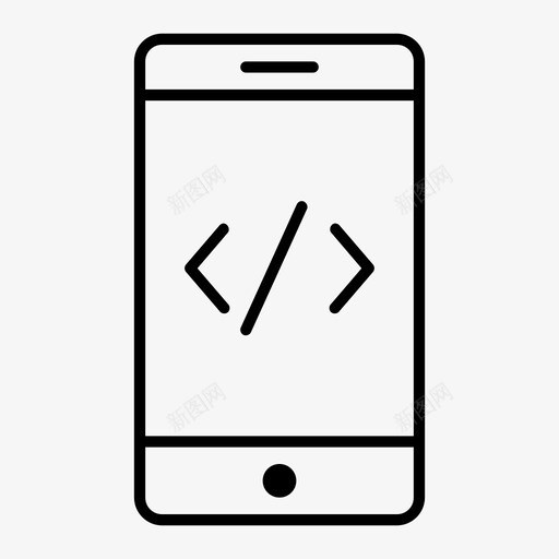 应用程序手机代码图标svg_新图网 https://ixintu.com 代码 应用程序 手机 编码