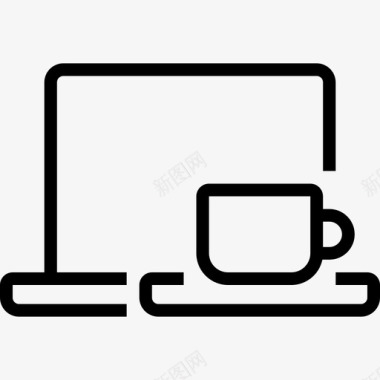 笔记本电脑咖啡店商务3概述图标图标