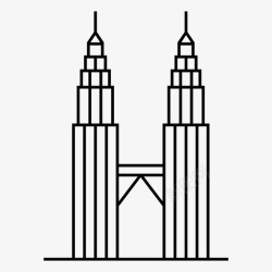 东盟马来西亚国家石油公司双子塔东盟大厦马来西亚著名地标图标高清图片
