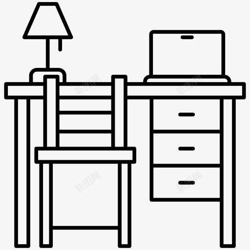 桌子家具家具轮廓图标svg_新图网 https://ixintu.com 图标 家具 桌子 轮廓