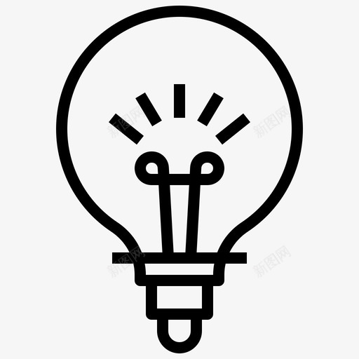 创意产业灯泡图标svg_新图网 https://ixintu.com 产业 创意 思考 数字 灯泡 策略 营销