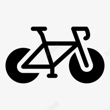 自行车运动体育字形图标图标