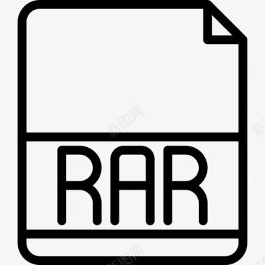 Rar文件扩展名2线性图标图标