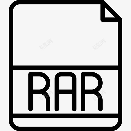 Rar文件扩展名2线性图标svg_新图网 https://ixintu.com Rar 扩展名 文件 线性