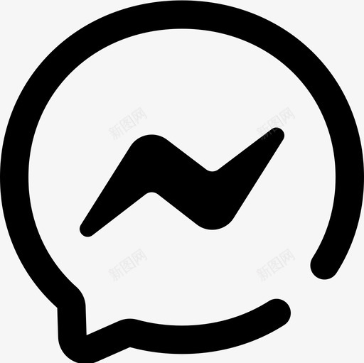 Messenger社交媒体92大纲图标svg_新图网 https://ixintu.com Messenger 大纲 社交媒体92
