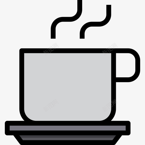 咖啡杯办公文具14线性颜色图标svg_新图网 https://ixintu.com 办公文具14 咖啡杯 线性颜色