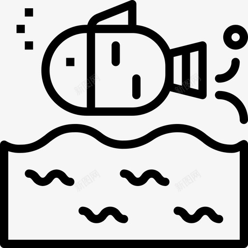 鱼钓鱼20直线型图标svg_新图网 https://ixintu.com 直线型 钓鱼20 鱼