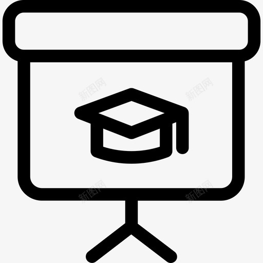 黑板教育和学校直线图标svg_新图网 https://ixintu.com 学校 教育 直线 黑板