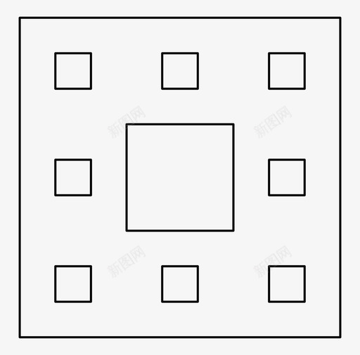 分形地毯除法图标svg_新图网 https://ixintu.com sierpinski 分形 地毯 数学 正方形 除法