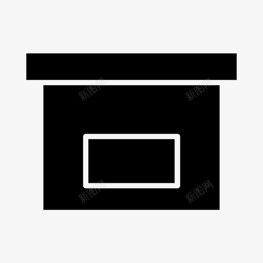 盒子商业包装图标svg_新图网 https://ixintu.com 供应 包装 商业 商店 盒子 邮寄 黑盒子
