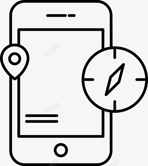 罗盘手机gps图标svg_新图网 https://ixintu.com gps 地图 导航 手机 指针 罗盘