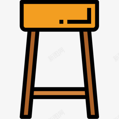 座椅家具103线性颜色图标图标