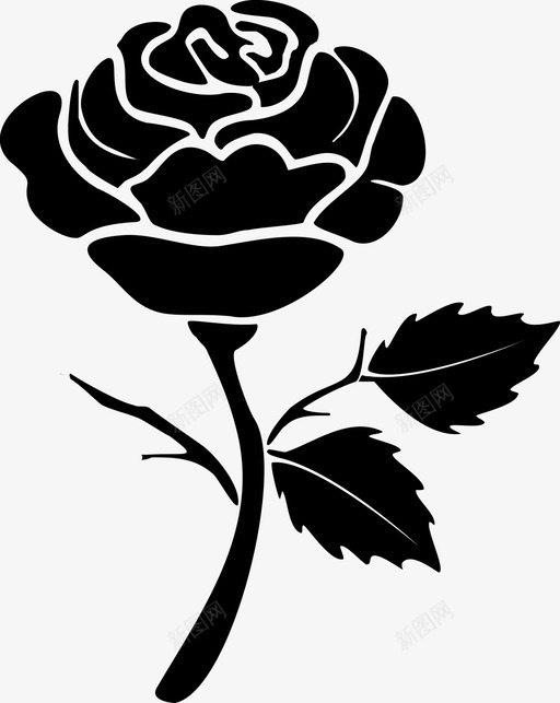 玫瑰美丽盛开图标svg_新图网 https://ixintu.com 玫瑰 盛开 美丽 花园 芳香