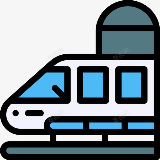 火车城市生活10线性颜色图标svg_新图网 https://ixintu.com 城市生活 火车 线性 颜色