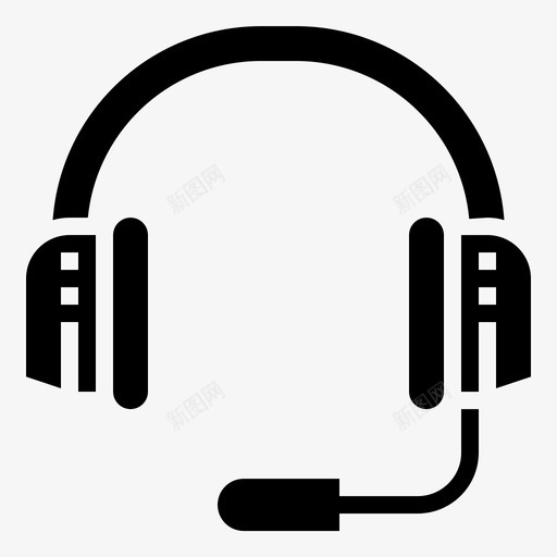 耳机通讯娱乐图标svg_新图网 https://ixintu.com 娱乐 耳机 视频游戏符号 通讯 麦克风