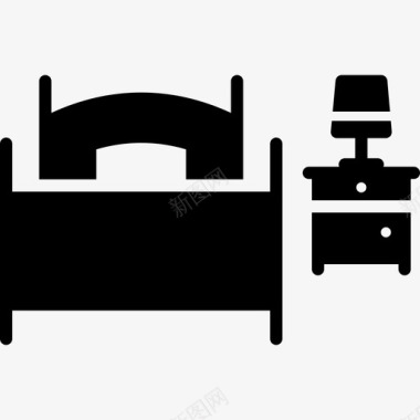 单人卧室床头柜家具雕刻图标图标