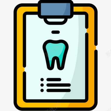 注释牙医和牙科护理6线性颜色图标图标