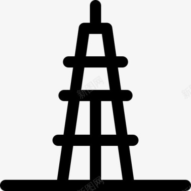 塔楼印度16线性图标图标