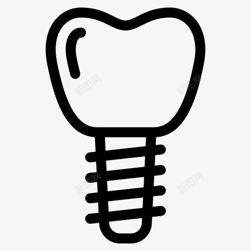 牙齿植入牙齿健康图标svg_新图网 https://ixintu.com 健康 牙齿 牙齿植入 螺丝钉