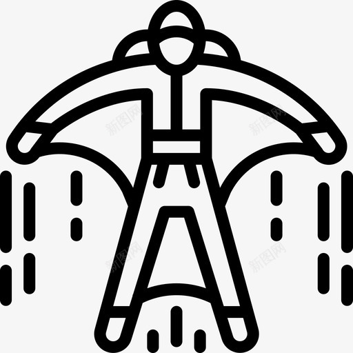 跳伞冒险运动13直线型图标svg_新图网 https://ixintu.com 冒险运动13 直线型 跳伞