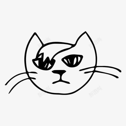 猫表情符号五图标svg_新图网 https://ixintu.com 符号 表情