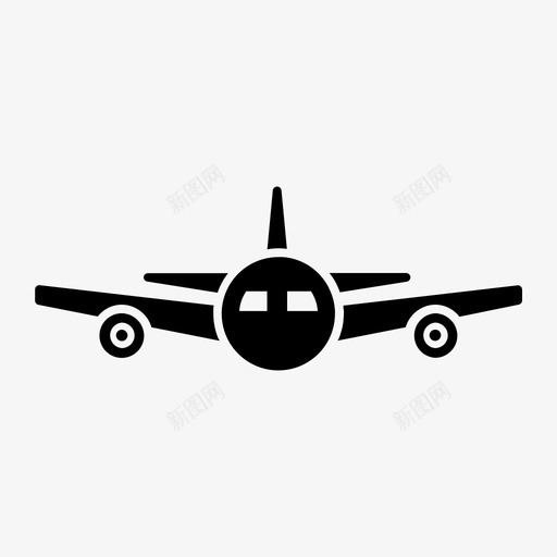 飞机前部运输图标svg_新图网 https://ixintu.com 前部 字形 视图 车辆 运输 飞机