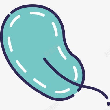 四球菌细菌2线状颜色图标图标