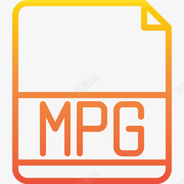 Mpg文件扩展名渐变图标图标
