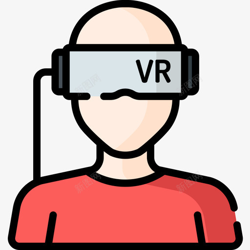 虚拟现实技术62线性颜色图标svg_新图网 https://ixintu.com 技术62 线性颜色 虚拟现实