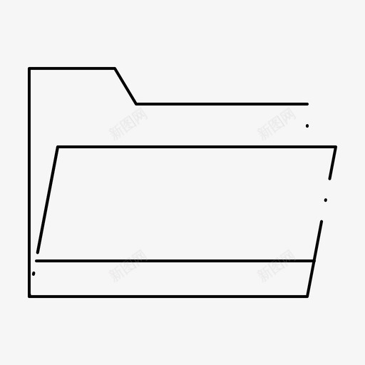 文件夹数据打开图标svg_新图网 https://ixintu.com 基本ui元素虚线 存储 打开 数据 文件夹