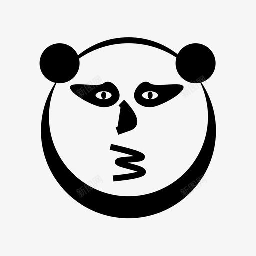 吻动物表情符号图标svg_新图网 https://ixintu.com 动物 收藏 熊猫 符号 表情