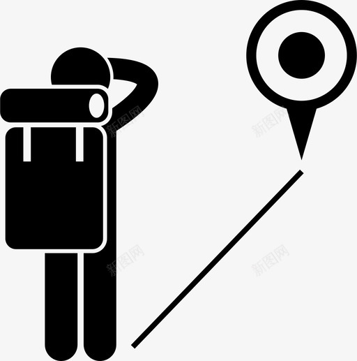 旅行者和目的地距离地点图标svg_新图网 https://ixintu.com 冒险 地点 探索 旅程 旅行者 目的地 距离