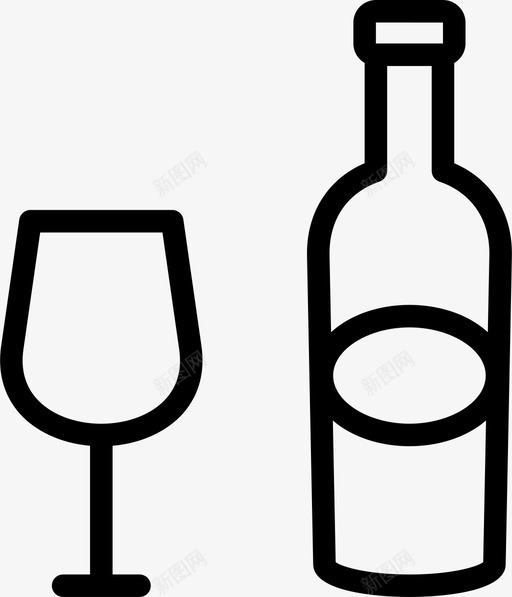 饮料瓶子玻璃杯图标svg_新图网 https://ixintu.com 玻璃杯 瓶子 葡萄酒 酒瓶 饮料