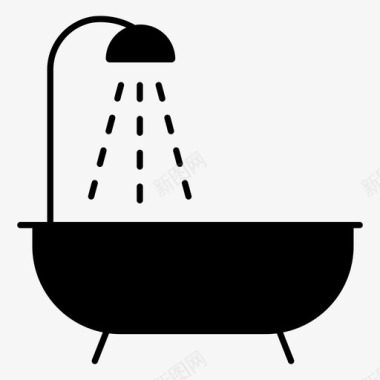 清洁浴缸浴室淋浴图标图标