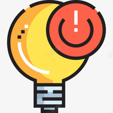 灯泡家用自动线性颜色图标图标