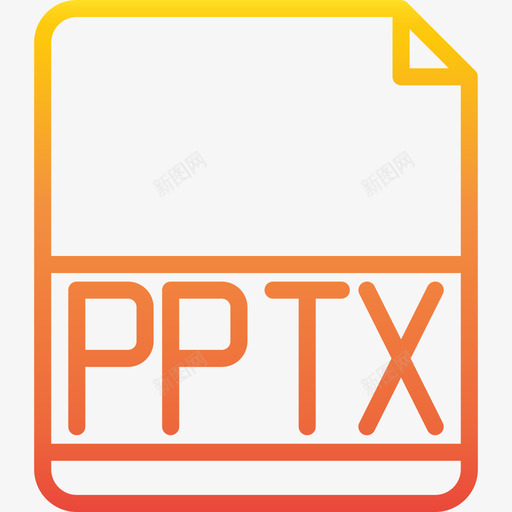 Pptx文件扩展名渐变图标svg_新图网 https://ixintu.com Pptx 扩展名 文件 渐变