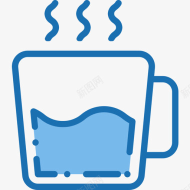 热的饮料和饮料4蓝色图标图标
