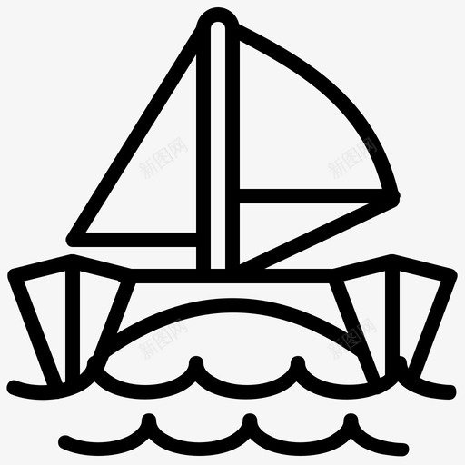 双体船船帆图标svg_新图网 https://ixintu.com 双体船 帆 帆船 船 运输