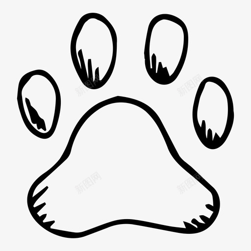 动物足迹爪印素描图标svg_新图网 https://ixintu.com 动物足迹 爪印 素描 轨迹