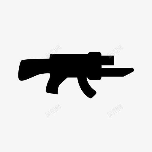 步枪刀元素游戏图标svg_新图网 https://ixintu.com 元素 步枪 武器 游戏 物品