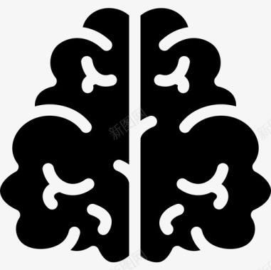 大脑人工智能39固体图标图标