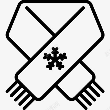 围巾圣诞201直线型图标图标