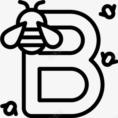 字母B语音线性图标图标