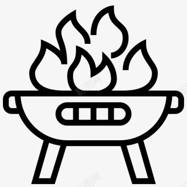 烤架木炭火图标图标